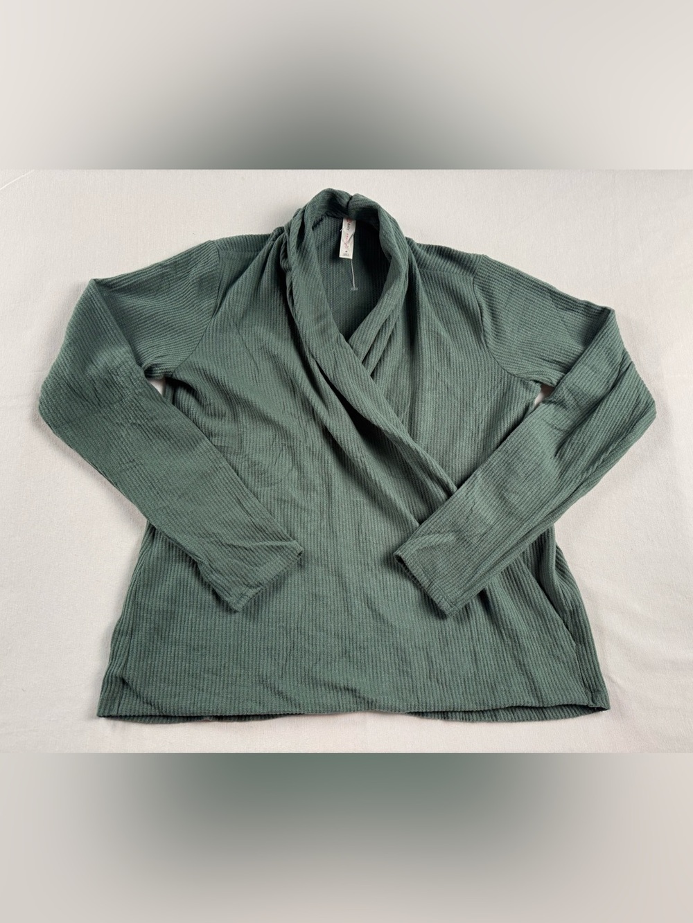 Daily Practice by Anthropologie Cozy Olive Green Ribbed Cowl Neck Sweater